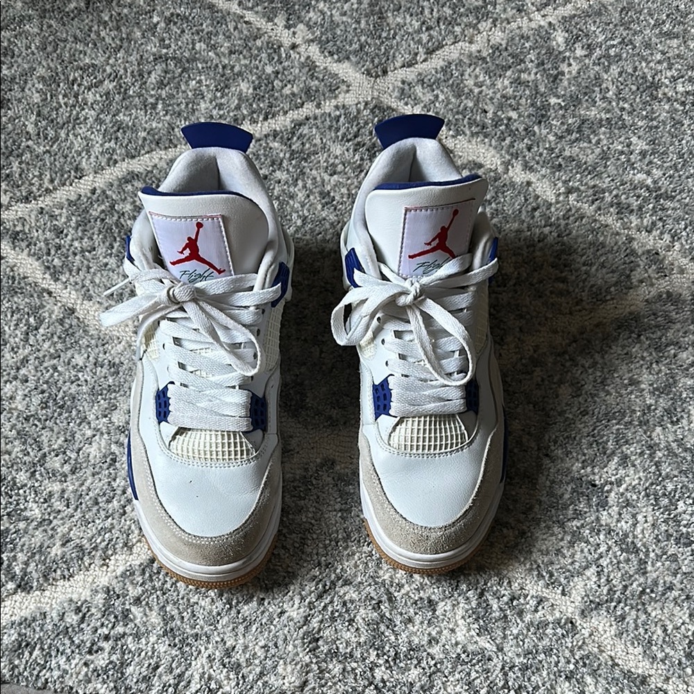 Air Jordan 4 Retro White Blue Sneakers